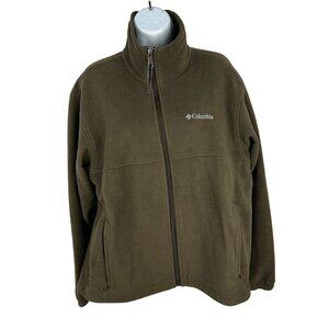 Columbia Sportswear Fleece Jacket Men’s Size M Olive Green Full Zip Warm
